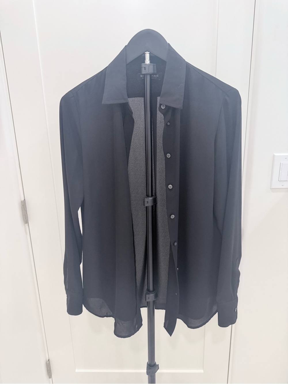Black Lightweight Button-Down Shirt